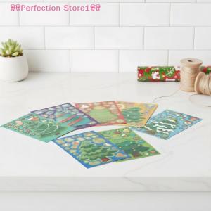 🎀Perfection Store1🎀 12 24PCS Toy Puzzle Stickers Christmas Tree Make A Face Stickers DIY Handicrafts Waterproof Stationery Stickers