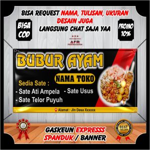Spanduk Banner Backdrop Bubur Ayam - Banner Jualan Bubur Ayam Desain Custom