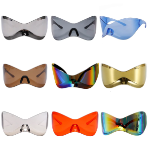 Punk Sporty Sunglasses Trendsetters for Vacation Dress Oversized Frame Rock Shades Oversized Frame