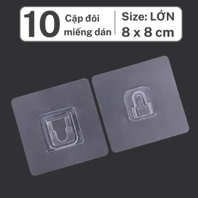 Combo 10 Bộ móc dán treo ổ cắm điện Living C bộ móc dán tường treo ổ điện treo tranh ảnh không khoan đa năng
