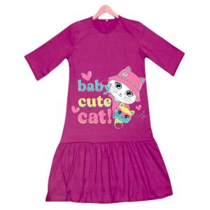 Dress basic tunic fashion anak perempuan 4-14 tahun//daster anak motif karakter