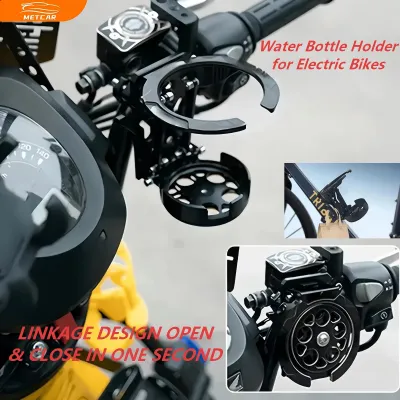 METCAR Foldable Quick Release Motorcycle Water Bottle Cup Holder Universal 18-33mm Handlebar Rotatable Drink Bracket For Scooter Tricycle Ebike