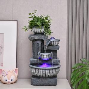 Water Fountain Indoor Feng Shui Decorative Accessories Water Fountain Indoor Desktop Fountain Fortune Ball Indoor Wealth Decoration Water Feature Decorative Items Display Ornaments Decor Show Piece For Home Decoration