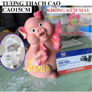 Tượng thạch cao tô màu Gấu trúc địu con (Không kèm màu) trò chơi trẻ em