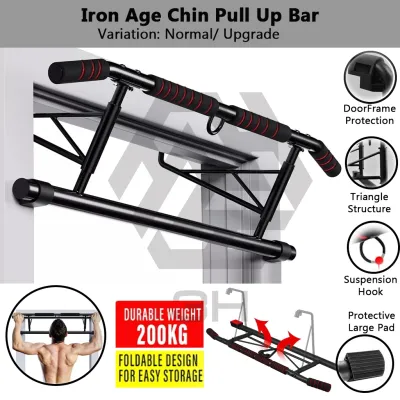 3H Palang Tarik Dagu Pintu Besi | Iron Age Chin Up Bar | Pull Up Bar Doorway | Latihan Badan Atas