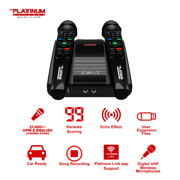 Platinum Karaoke Cello 2 Player with over 21K++ English And Opm Songs