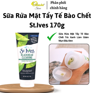 Sữa Rửa Mặt Tẩy Tế Bào Chết St.Ives 170g  Tẩy Tế Bào Chết Trà Xanh Làm Giảm Mụn Đầu Đen.