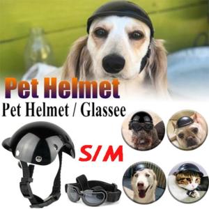 Pet Dog Cat Helmet/glasses Adjustable Motor Bike Cycling Safety Hat Uv Goggles Waterproof Pet Accessories