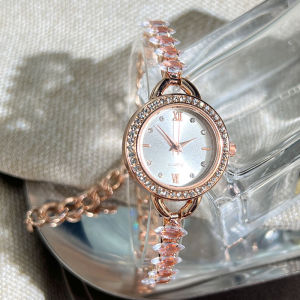 Gelang Jam Tangan Wanita Mewah Titanium Terbaru Strap Permata Kristal 2024