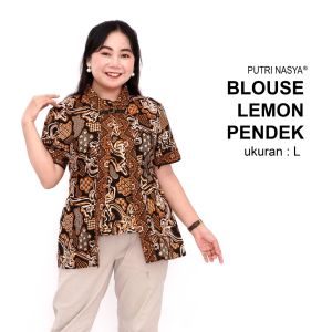 Blouse Big Size LD 140 Wanita Atasan Batik Jumbo L-XL-2L-3L-4L-5L-6L-7L Model Blus Jumbo Kerja Batik / Atasan Big Size Kerja Wanita / Pakaian Kekinian Model Kantor