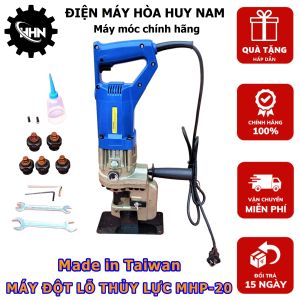 Máy đột lỗ thủy lực chạy điện MHP-20 Đài Loan đột bản thép sắt dày 6 li bảo hành 12 tháng