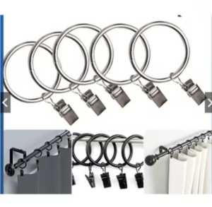 KLIP TIRAI / PENGAIT TIRAI / CURTAIN RAIL RING / REL GORDEN DENGAN KLIP DAN PENGAIT  HARGA PER 12PCS