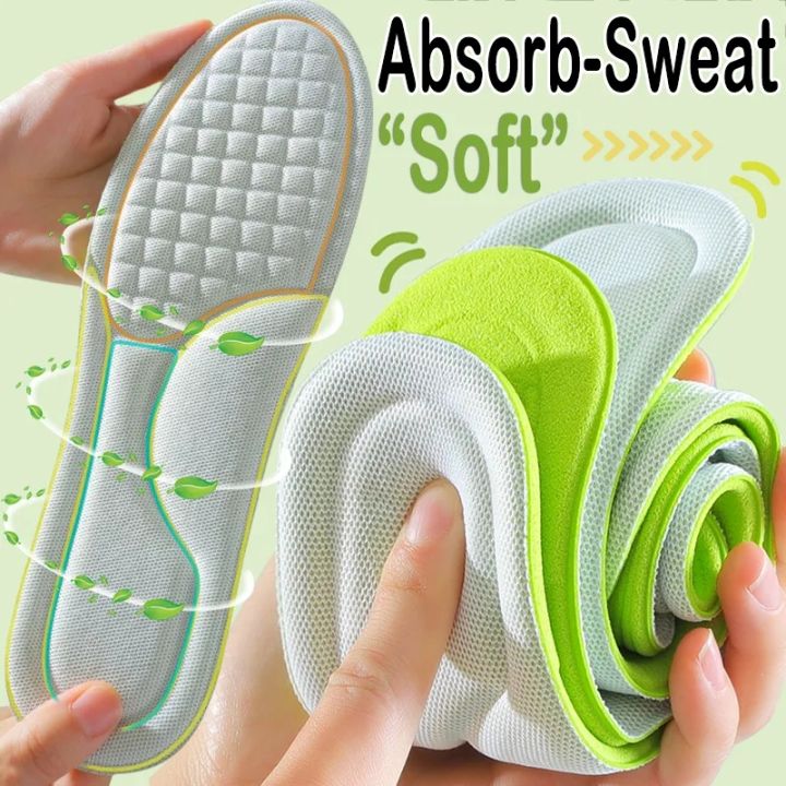 4pcs Deodorant AbsorbSweat Massage Sport Insole Soft Memory Foam Insoles for Shoes Men Women