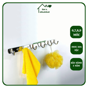 Móc treo đồ nhà tắm Inox 304 PHÁT ĐẠT (678 móc) không rỉ sét Móc áo đầu bi inox giá treo inox (SP012B)