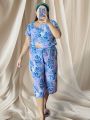 SOPHIA ABSTRACT CHALLIS TERNO TOKONG COORDINATES | FREESIZE FIT SMALL TO XL FRAME. 