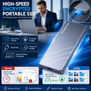 Portable Mini External Hard Drive High Speed Encrypted Storage Device