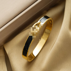 [ Whole Titanium Steel ] Europe and america cross border H Pig-nose bracelet is fashionable versatile trendy enamel-coated and unique