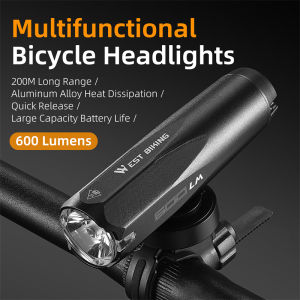 WEST BIKING Bike Light 1200/900/600lumen Bicycle Head Light IPX5 Waterproof  Front Light Type-C Rechargable  Aluminum Camping Cycling Light Lamp Flashlight