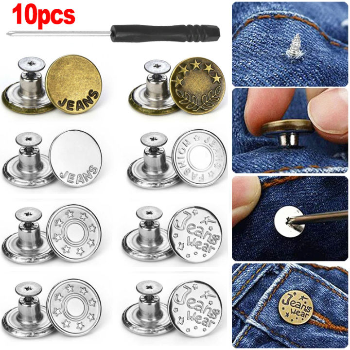Detachable & Nail-free Jeans Waistband Button For Waist Adjustment