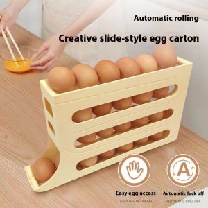 กล่องเก็บของไข่หมุนสุดสร้างสรรค์ออกแบบสไลด์สี่ชั้นเพื่อให้ง่ายต่อการดึงคืน