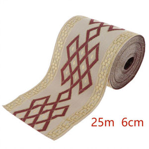6cmx25m 9cmx 25m Geometry Trimmings Lei Garland Ribbon Vintage Jacquard Ribbon