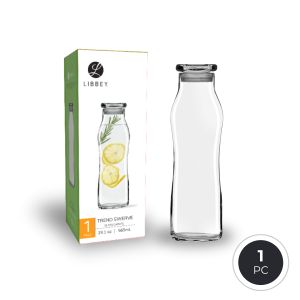Libbey Trend Swerve 701 Glass Carafe - Water Juice Milk Yoghurt Bottle 565ml/19.1oz