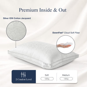 Bellami Castor Silver ION DownFeel Bedding Collection – Quilt Pillow Bolster & Boudoir