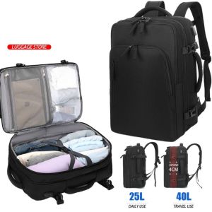 BESTOUR Polyester Fiber Expandable Travel Backpack Multi-purpose Large Capacity Business Backpack  Waterproof Traveling Bag Women