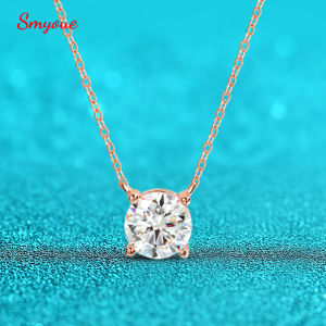 Smyoue 1-5CT Rose Gold Color Moissanite Necklace for Women D Color Sparkling Classic Lab Diamon Pendant Sterling Silver 925 100%2026