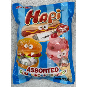 9g x 40pcs Twinfish Hapi Gluten Free Burger / Assorted Gummy Monster Candy Gula Gula Halal