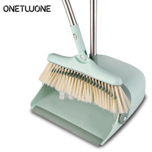Onetwone Windproof Dustpans Thiết Lập Tầng Sweeper Hộ Gia Đình Làm Sạch Công Cụ Sàn Sạch Hơn Bụi Bàn Chải Bộ Chổi Quét Bụi Xoay Được