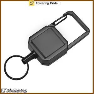 [Towering Pride] 1 cái dây thép dây khả năng phục hồi cao có thể thu vào móc chìa khóa ngoài trời Carabiner