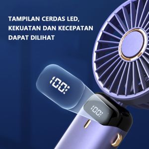 Kipas Angin Mini 10000mAh 5-Speed Wind Kipas Genggam Portabel Karakter LED Display Portable Handheld Fan Aromaterapi kipas mini