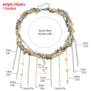 AKSES FASHION WANITA JEWERLY PREMIUM ANTI KARAT LUNTUR SOUVENIR  KADO GIFT/Liontin Ular Bertingkat Tinggi Kalung Berlapis Rumbai/Rantai Leher/Tulang Selangka Gadis Hot Keren Manis Y2K