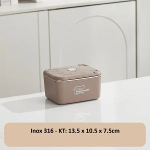 Hộp Cơm Inox 316 Mini 620ml 1 Ngăn Có Nắp Kín LILA HCGIRL55