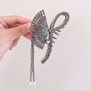Jepit Rambut Korea Jedai Fashion Rumbai Kipas Mutiara Kristal Wanita Elegan High Quality Impor