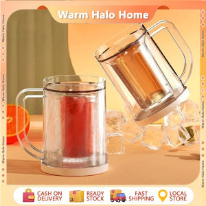 Frosty Freezer Beer Mugs Double Layer Wall High Capacity Plastic Whiskey Glasses