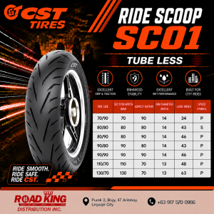 CST TIRES-TUBE LESS RIDE SCOOP SC01 PATTERN