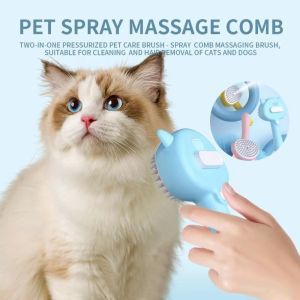 DGFDF Multi-Function Pet Spray Hair Comb One Button USB Charging Pet Steam Brush Pets Supplies Portable Pet Hair Cleaning Comb For Dogs