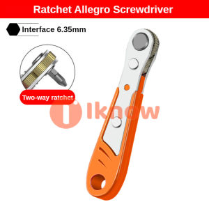 I know 1/4 Ultra Low Profile Mini Ratchet Wrench Close Quarters Screwdriver Set with High Torque - Right Angle EDC Tool with 90 Degree Mini Offset Reversible Drive Handle & Multi Hex Bits Set