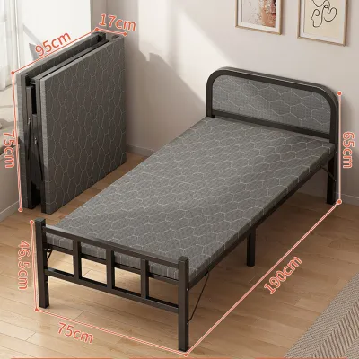 Bona Simple Folding bed for lunch break Foldable Single Sofa Bed Portable folding bed with mattress Heavy Duty Single Bed