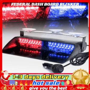 NEW Car 16 LED Red/Blue Police Strobe Flash Light Dash Emergency Flashing Light Multicolor windshield Warning Light 12v - intl