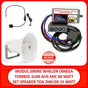 klakson motor mobil sirine whelen omega tombol slim 60 watt set speaker toa 15 watt
