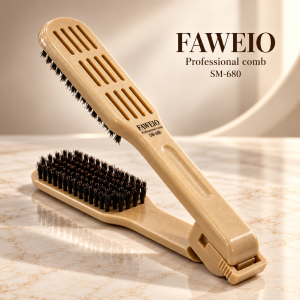 FAWEIO Hair Strightening Brush Strightening Comb Brushes SM-680 Sikat Rambut MADE IN TAIWAN