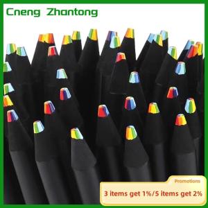 Cneng 1Pc 7 Colors Gradient Rainbow Pencils Jumbo-Colored Pencils Multicolored Pencils for Art Drawing Coloring Sketching
