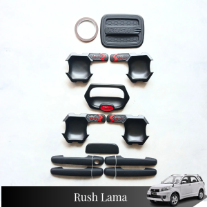 Paket Cover Handle Outer Pintu Tutup Tangki Mobil Toyota Rush 2007 - 2017 Hitam All Variant
