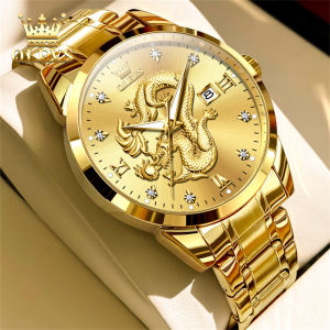 OLEVS jam tangan pria terbaru dewasa 2025 otomatis bercahaya kalender berlian dial stainless steel mewah jam tangan rantai pria original