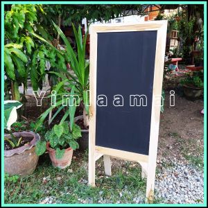 ป้ายวินเทจ สูง120 cm กระดานดำ กระดานดำไม้สัก ป้ายพับได้ ป้ายโฆษณาแบบกระดานดำวินเทจ งานไม้สักแฮนเมด  billboard hand made
