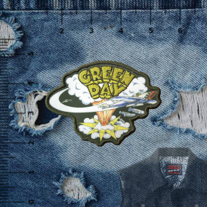 GREEN DAY II -inspired Printed Iron-On DIY Patches for Jacket Decoration. Features 2026 patches with band logos and album art. Suitable for customizing denim jackets. Ideal for rock music enthusiasts.