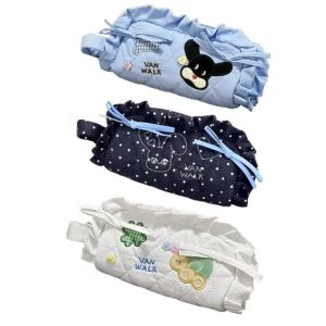 Túi Đựng Bút Vải Chần Bông VANWALK Cao Cấp Thêu Hình Thú Dễ Thương - Phong Cách Hàn Quốc Cực Xinh